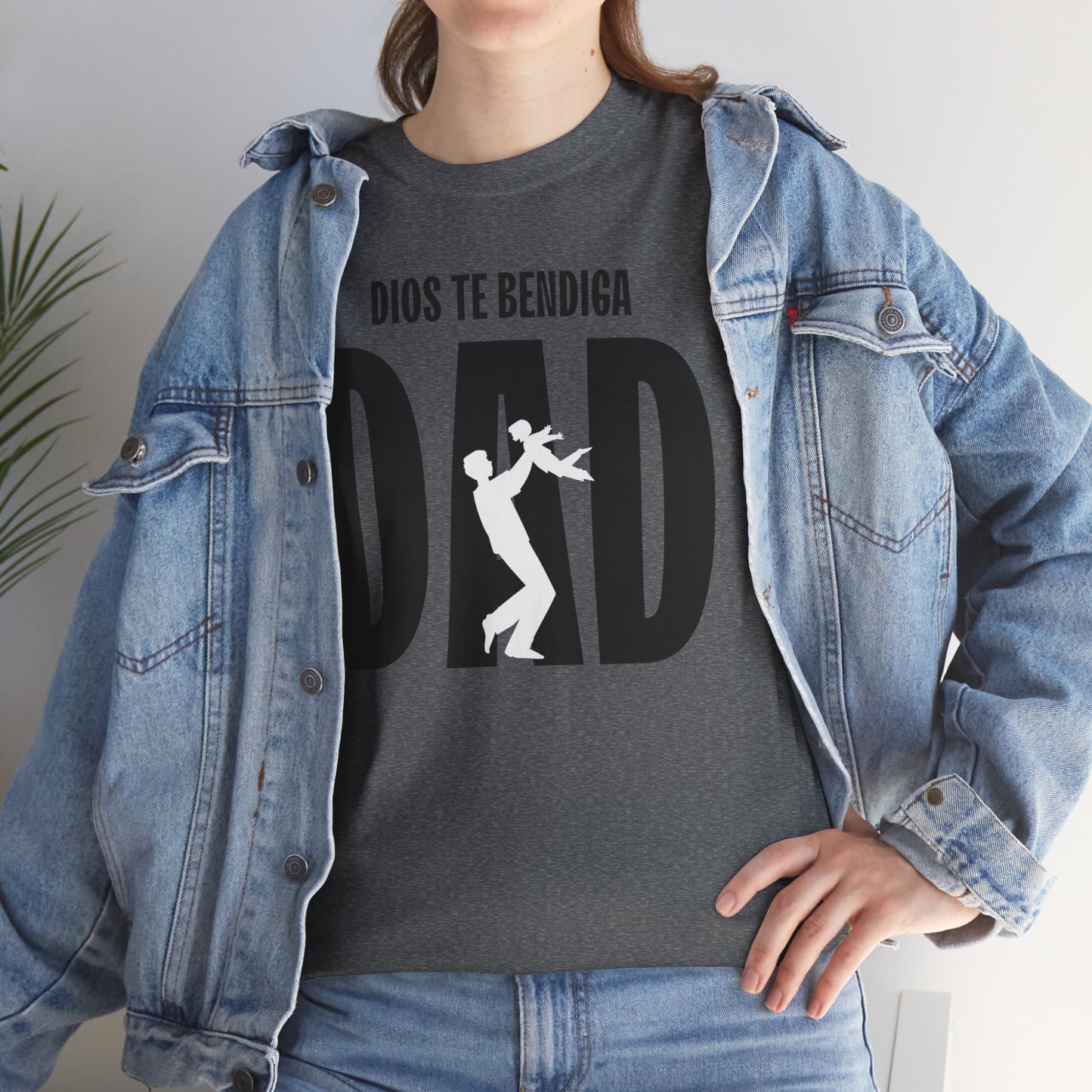 God Bless Dad Unisex Heavy Cotton Tee, Father's Day Gift, Family Reunion Shirt, Casual Wear, Perfect for Dads