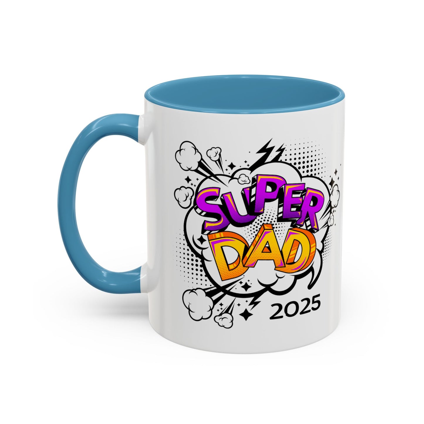 Super Dad Accent Coffee Mug - Fun Gift for Father's Day, Birthday, Coffee Lovers, Personalized Mug, Unique Kitchen Decor