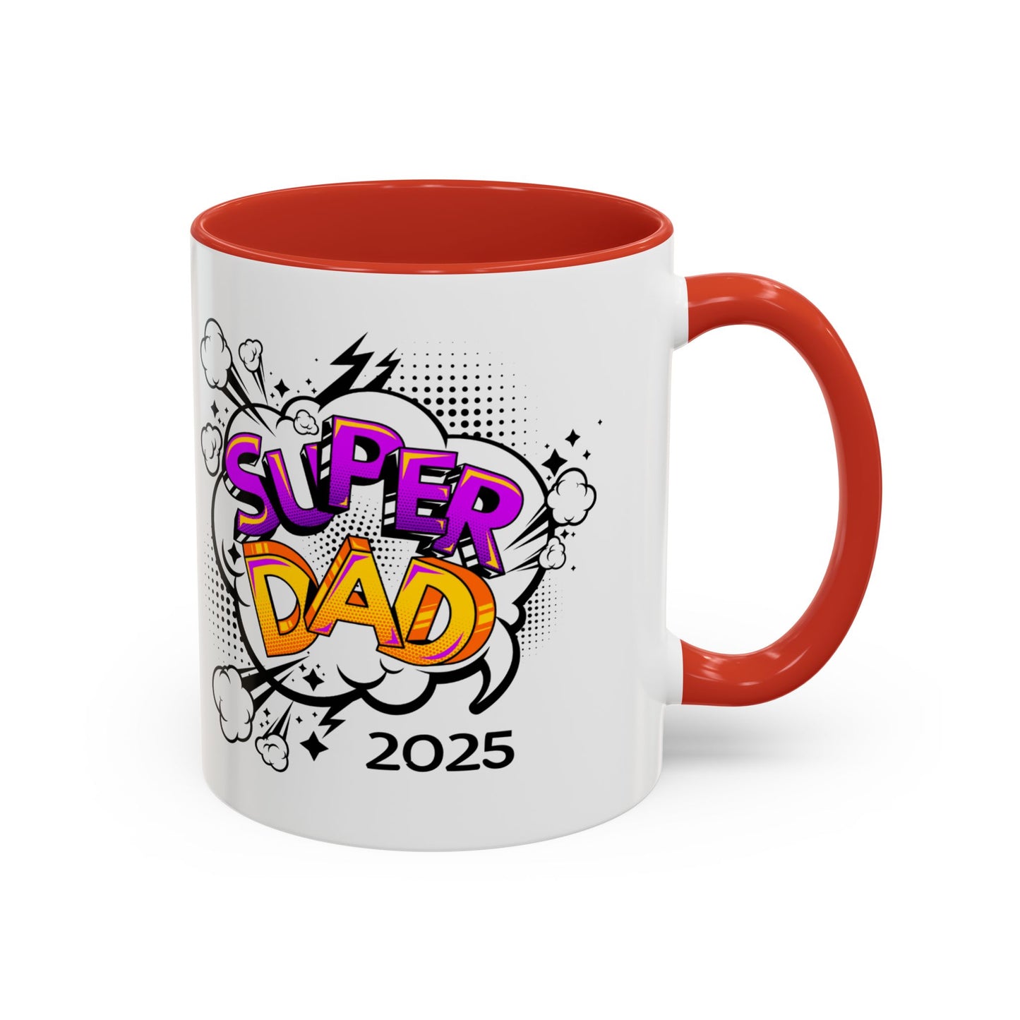 Super Dad Accent Coffee Mug - Fun Gift for Father's Day, Birthday, Coffee Lovers, Personalized Mug, Unique Kitchen Decor
