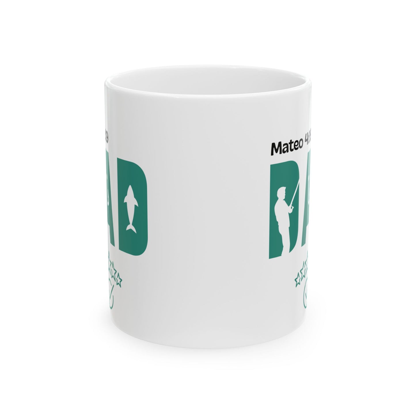 Father's Day Fishing Ceramic Mug - Funny Fishing Dad Gift, 11oz, 15oz, Perfect for Coffee Tea Lovers, Outdoor Enthusiasts