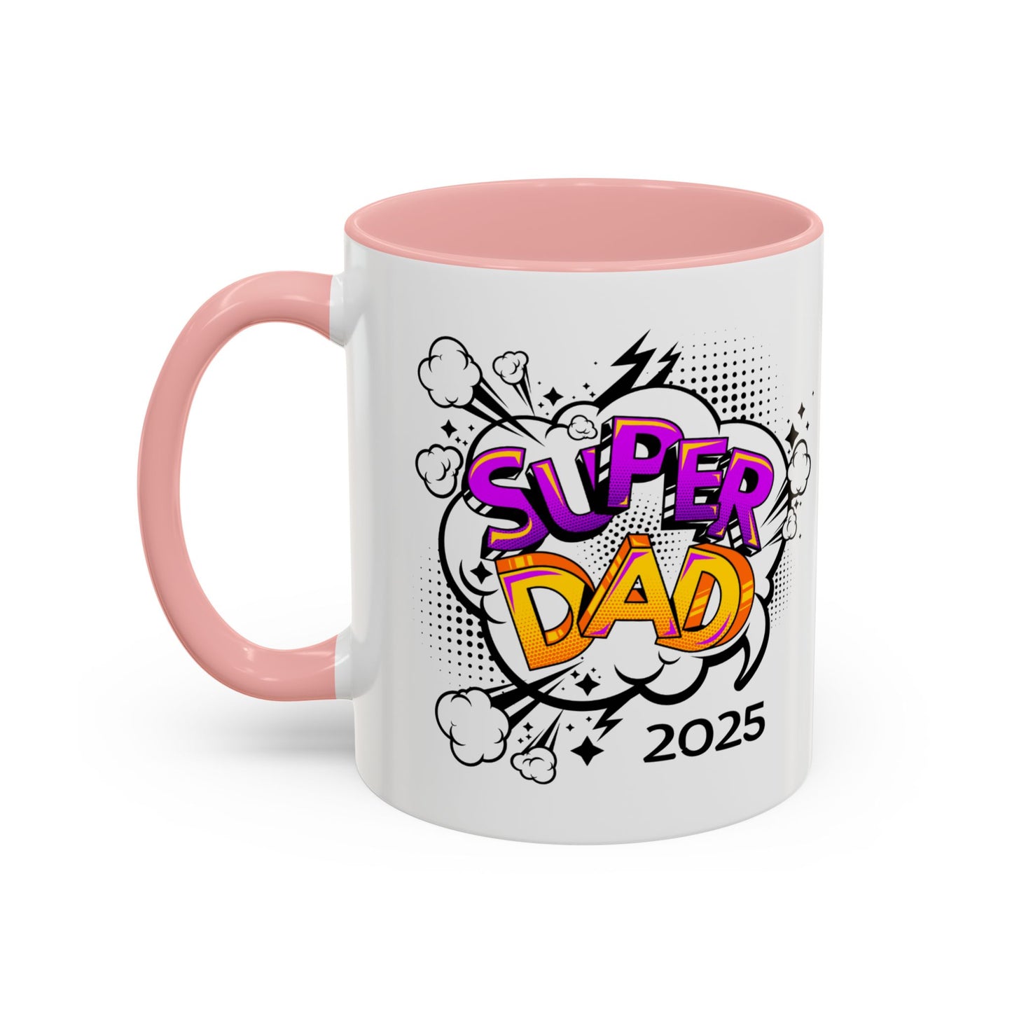 Super Dad Accent Coffee Mug - Fun Gift for Father's Day, Birthday, Coffee Lovers, Personalized Mug, Unique Kitchen Decor