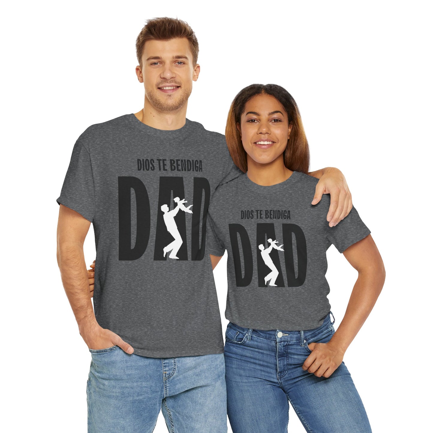 God Bless Dad Unisex Heavy Cotton Tee, Father's Day Gift, Family Reunion Shirt, Casual Wear, Perfect for Dads