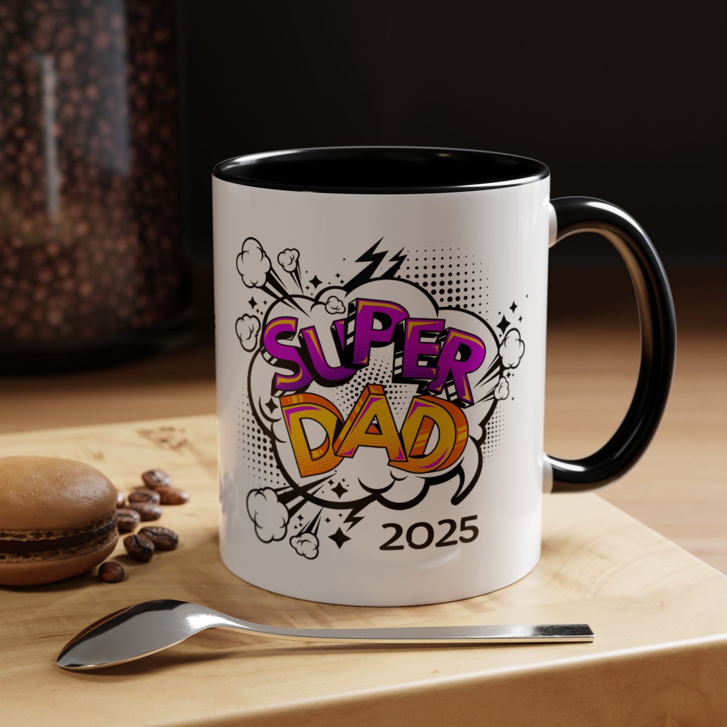Super Dad Accent Coffee Mug - Fun Gift for Father's Day, Birthday, Coffee Lovers, Personalized Mug, Unique Kitchen Decor