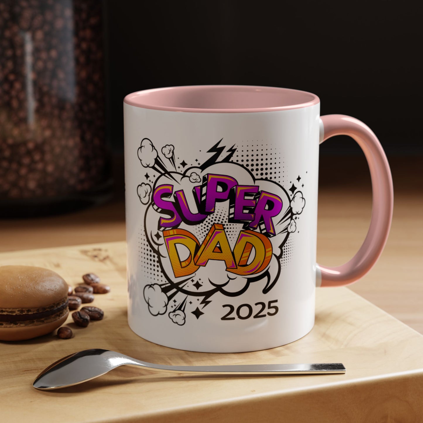 Super Dad Accent Coffee Mug - Fun Gift for Father's Day, Birthday, Coffee Lovers, Personalized Mug, Unique Kitchen Decor