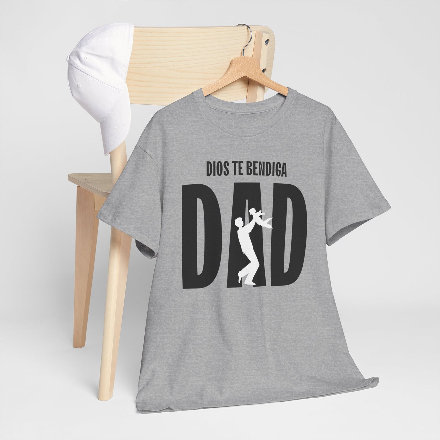 God Bless Dad Unisex Heavy Cotton Tee, Father's Day Gift, Family Reunion Shirt, Casual Wear, Perfect for Dads