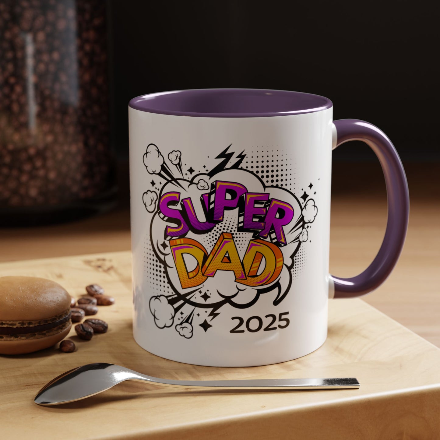 Super Dad Accent Coffee Mug - Fun Gift for Father's Day, Birthday, Coffee Lovers, Personalized Mug, Unique Kitchen Decor