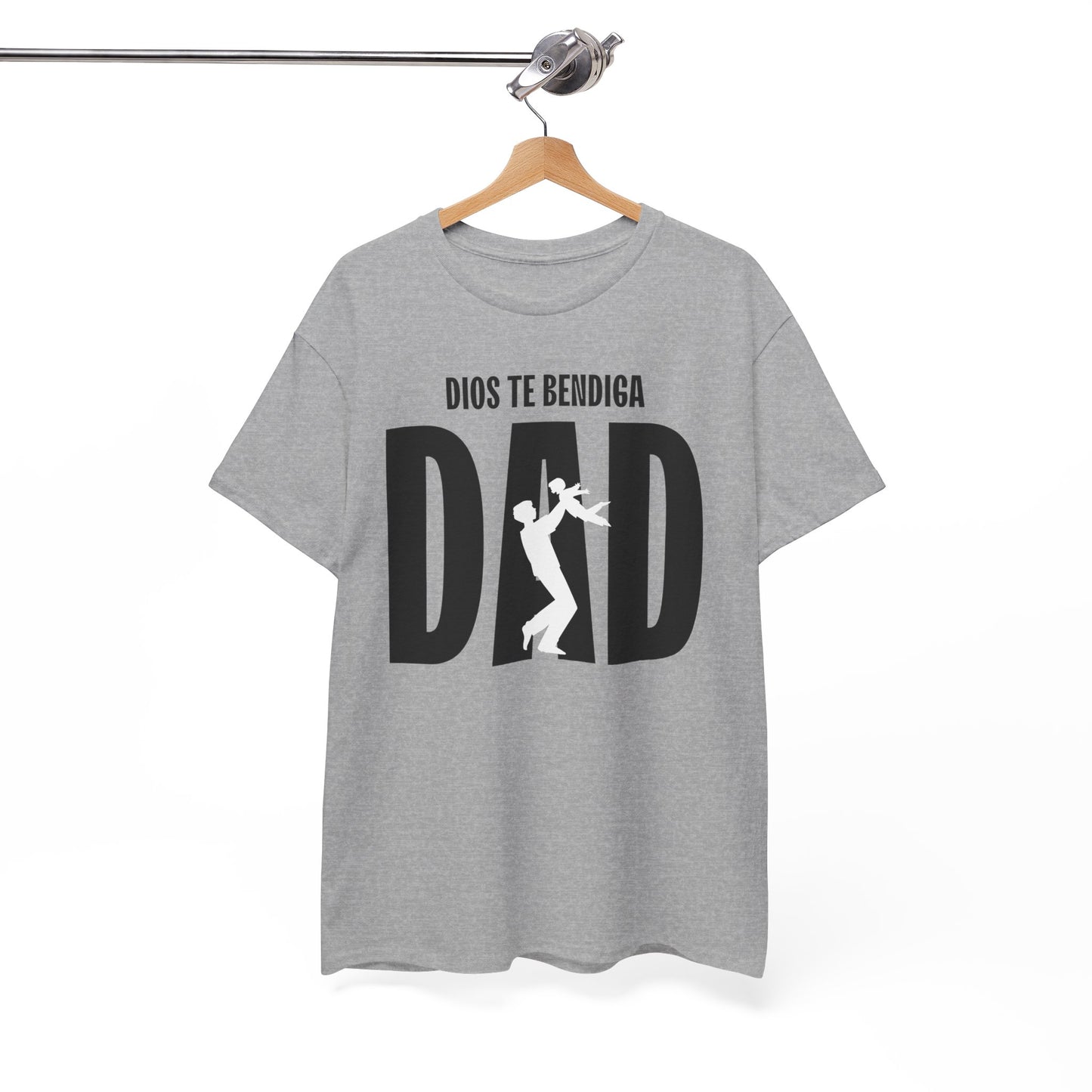 God Bless Dad Unisex Heavy Cotton Tee, Father's Day Gift, Family Reunion Shirt, Casual Wear, Perfect for Dads