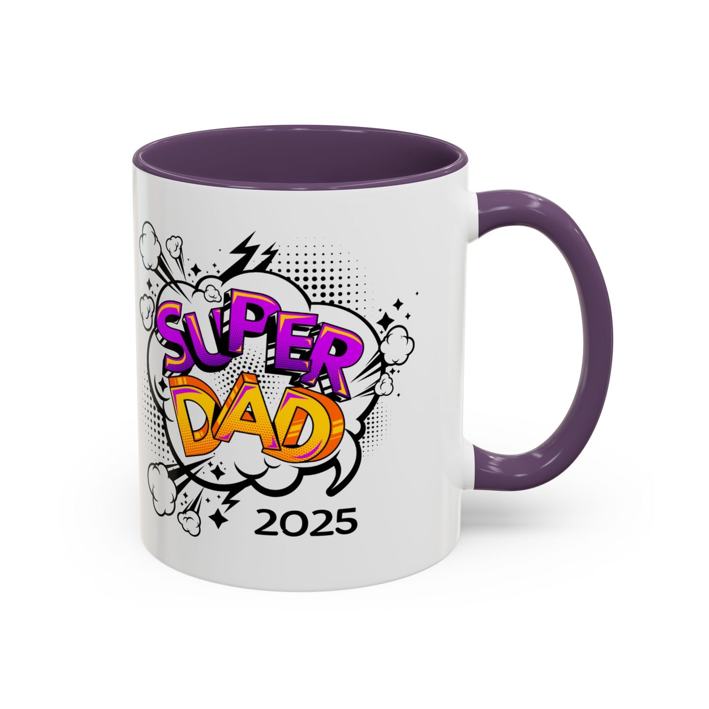 Super Dad Accent Coffee Mug - Fun Gift for Father's Day, Birthday, Coffee Lovers, Personalized Mug, Unique Kitchen Decor