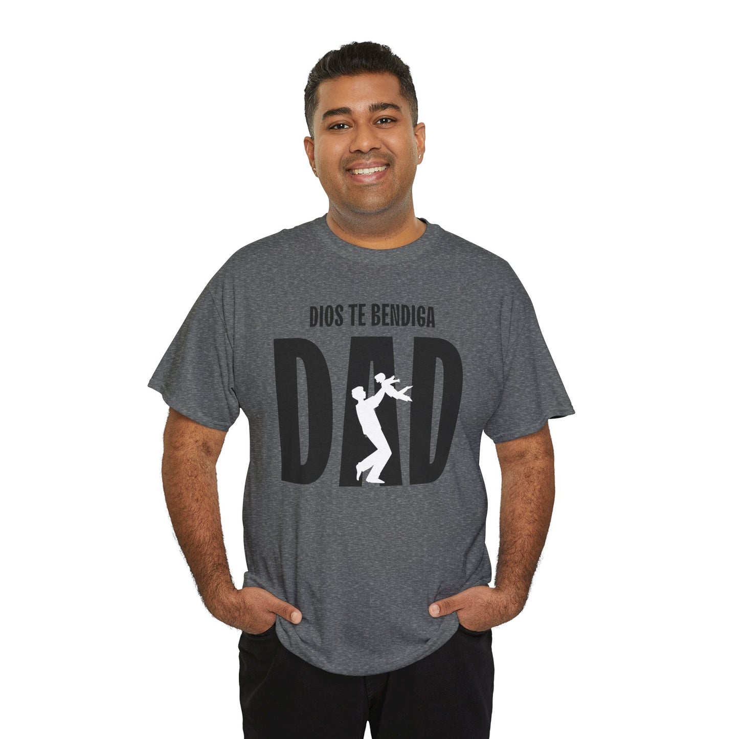 God Bless Dad Unisex Heavy Cotton Tee, Father's Day Gift, Family Reunion Shirt, Casual Wear, Perfect for Dads