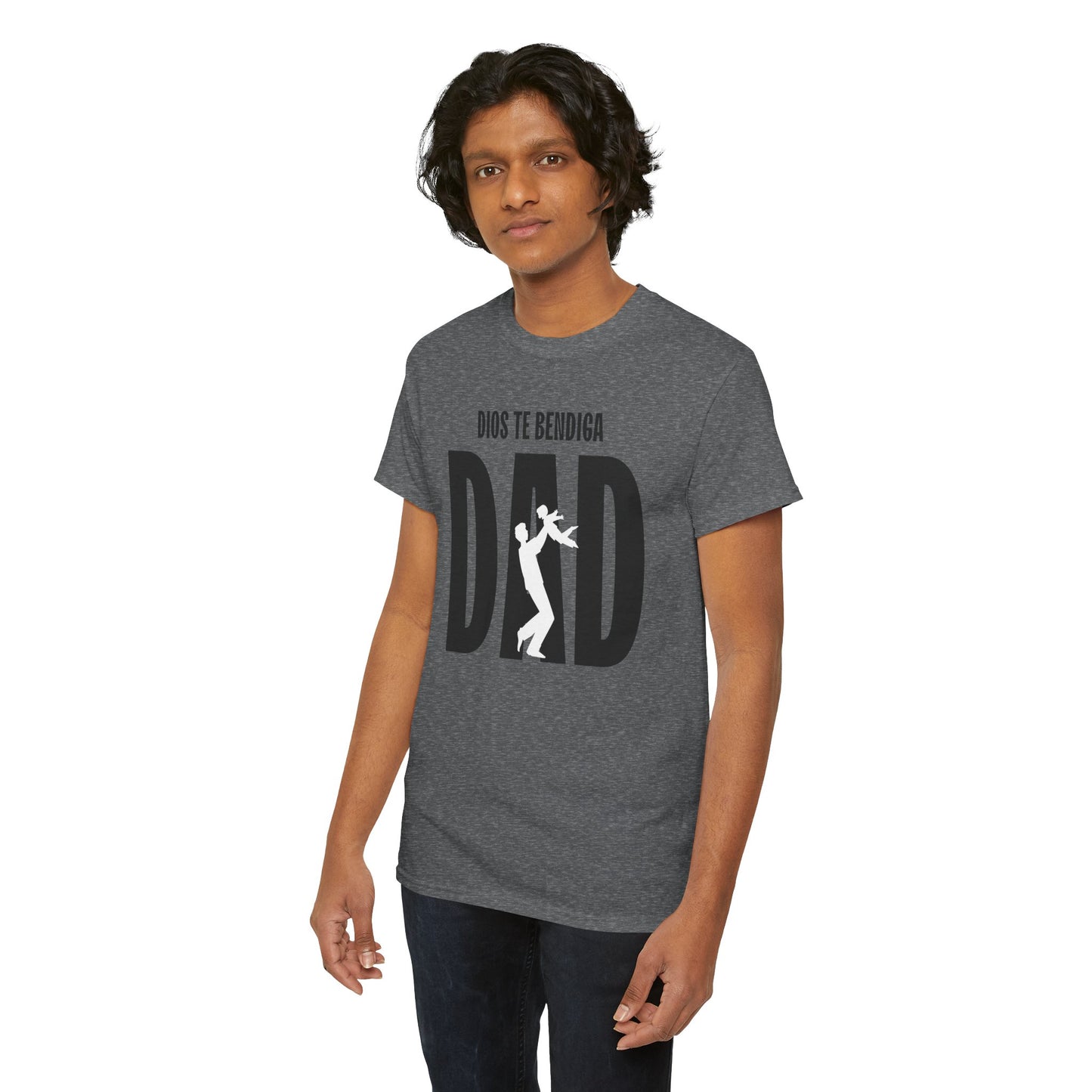 God Bless Dad Unisex Heavy Cotton Tee, Father's Day Gift, Family Reunion Shirt, Casual Wear, Perfect for Dads