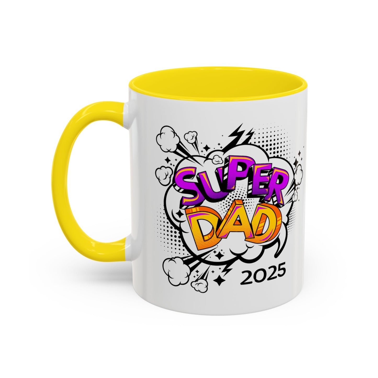 Super Dad Accent Coffee Mug - Fun Gift for Father's Day, Birthday, Coffee Lovers, Personalized Mug, Unique Kitchen Decor