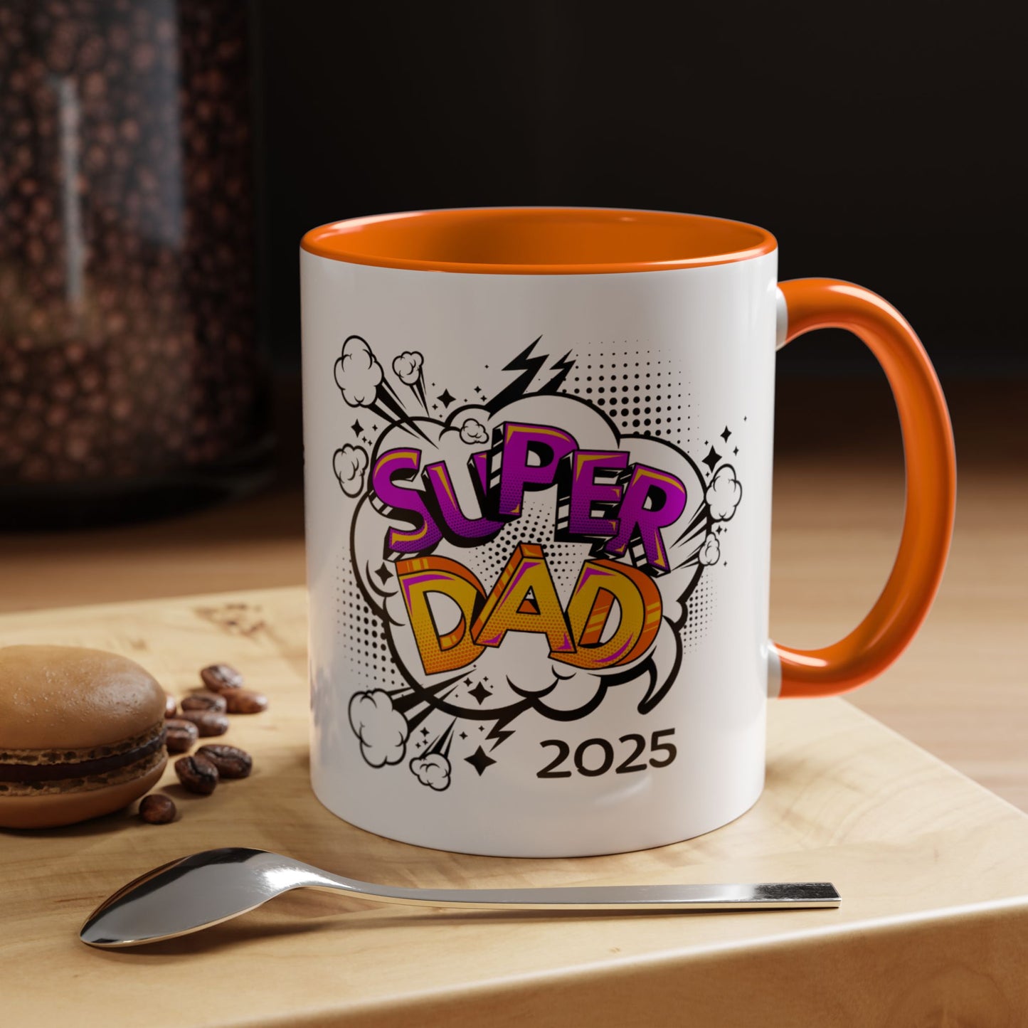 Super Dad Accent Coffee Mug - Fun Gift for Father's Day, Birthday, Coffee Lovers, Personalized Mug, Unique Kitchen Decor