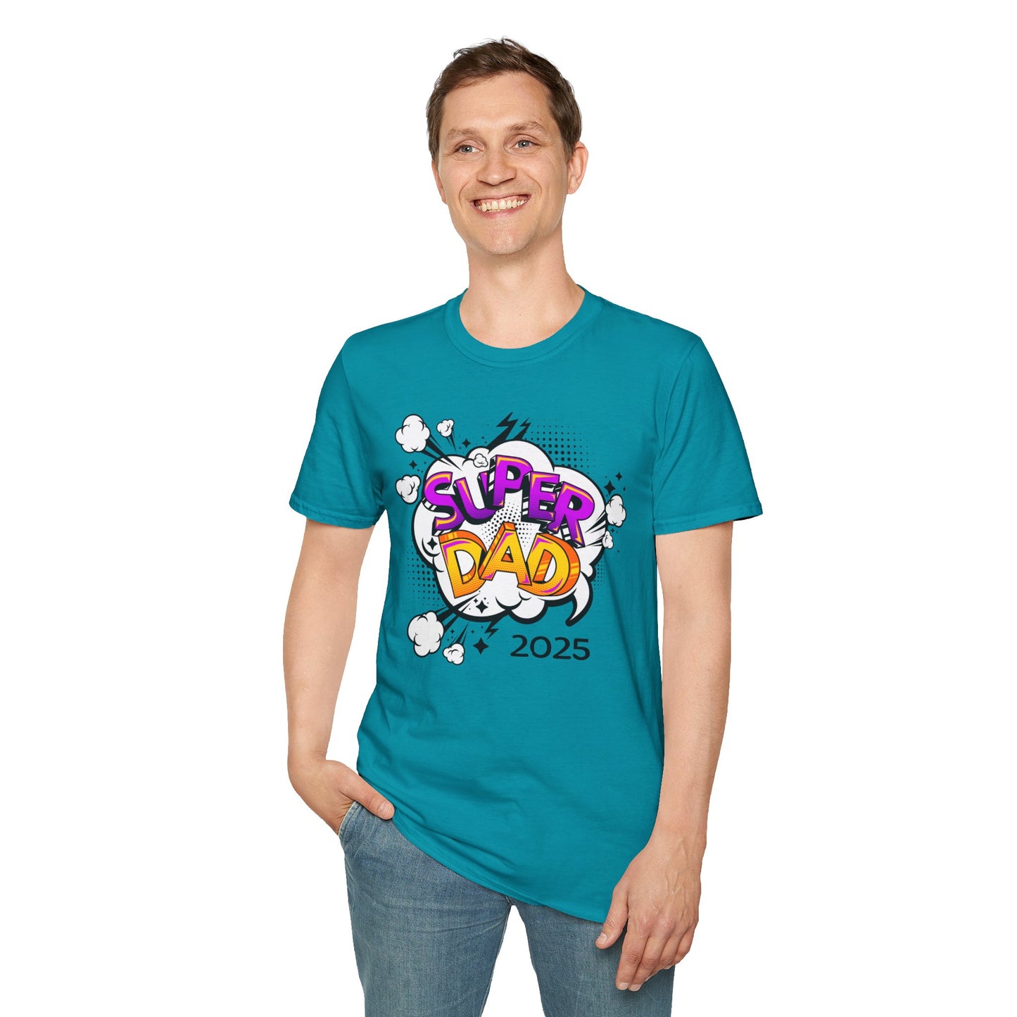 Super Dad 2025 T-Shirt, Fun Father's Day Gift, Unisex Softstyle Tee, Dad Humor Shirt, Birthday Present for Dad