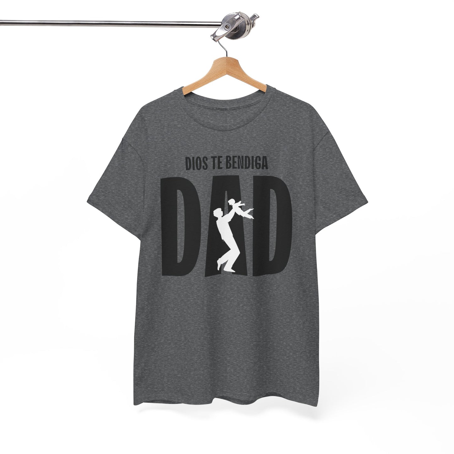 God Bless Dad Unisex Heavy Cotton Tee, Father's Day Gift, Family Reunion Shirt, Casual Wear, Perfect for Dads