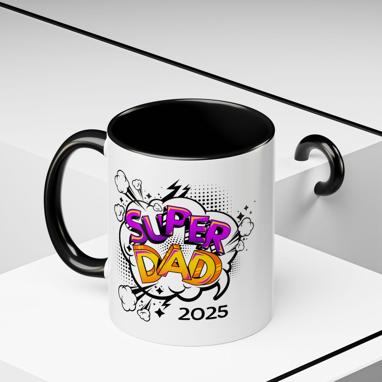 Super Dad Accent Coffee Mug - Fun Gift for Father's Day, Birthday, Coffee Lovers, Personalized Mug, Unique Kitchen Decor