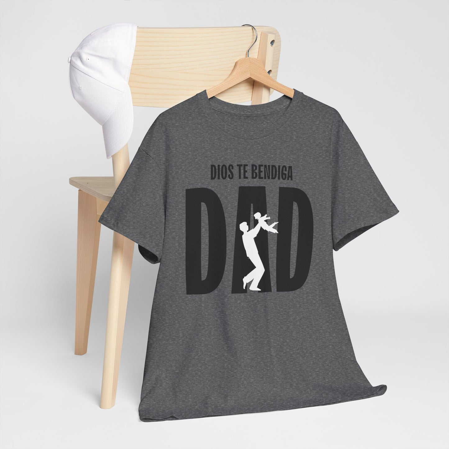 God Bless Dad Unisex Heavy Cotton Tee, Father's Day Gift, Family Reunion Shirt, Casual Wear, Perfect for Dads