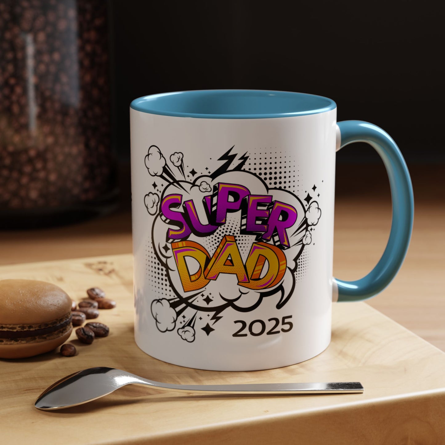 Super Dad Accent Coffee Mug - Fun Gift for Father's Day, Birthday, Coffee Lovers, Personalized Mug, Unique Kitchen Decor