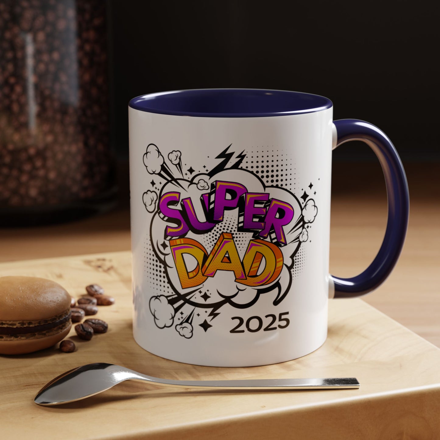 Super Dad Accent Coffee Mug - Fun Gift for Father's Day, Birthday, Coffee Lovers, Personalized Mug, Unique Kitchen Decor