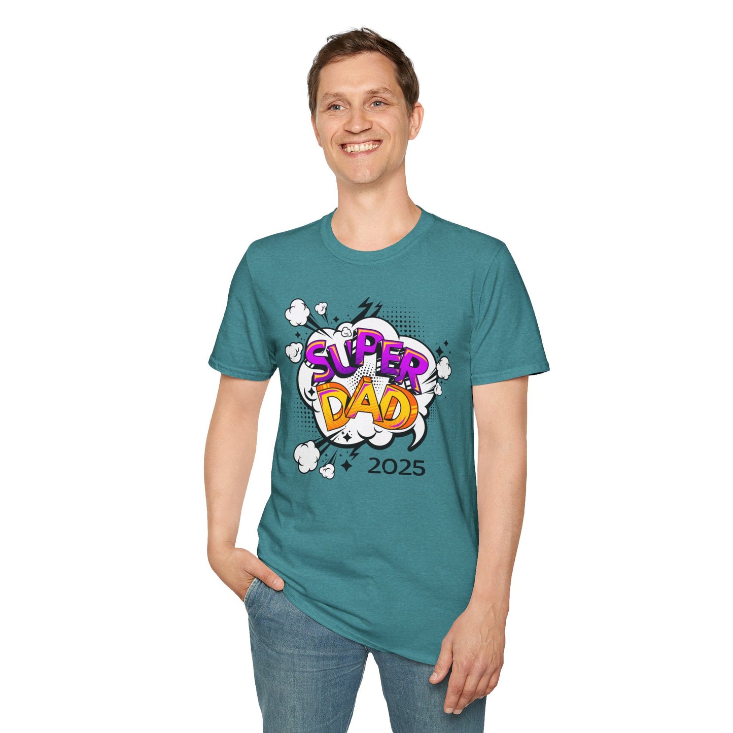 Super Dad 2025 T-Shirt, Fun Father's Day Gift, Unisex Softstyle Tee, Dad Humor Shirt, Birthday Present for Dad