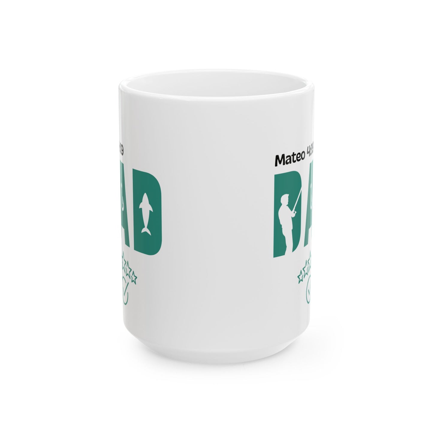 Father's Day Fishing Ceramic Mug - Funny Fishing Dad Gift, 11oz, 15oz, Perfect for Coffee Tea Lovers, Outdoor Enthusiasts