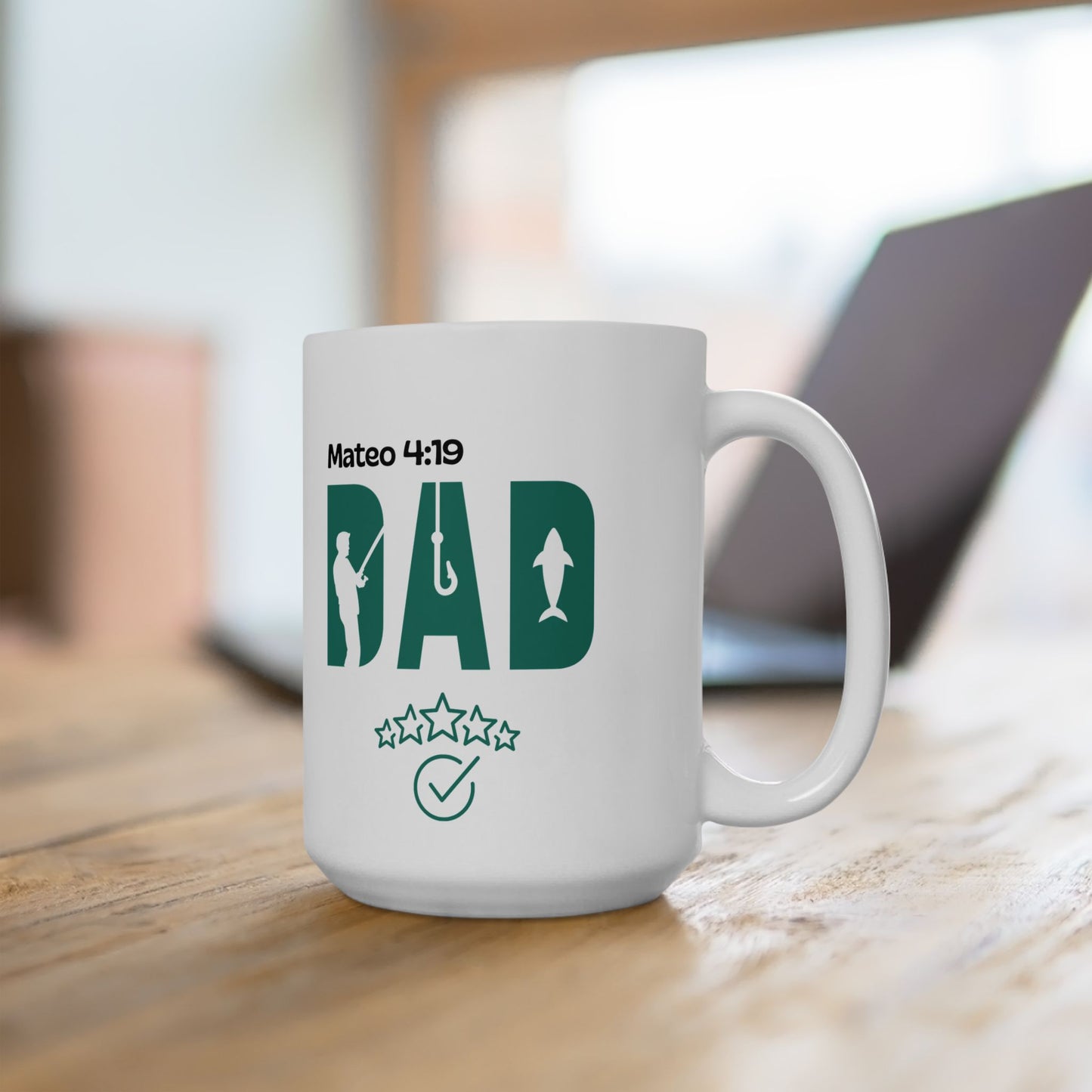 Father's Day Fishing Ceramic Mug - Funny Fishing Dad Gift, 11oz, 15oz, Perfect for Coffee Tea Lovers, Outdoor Enthusiasts