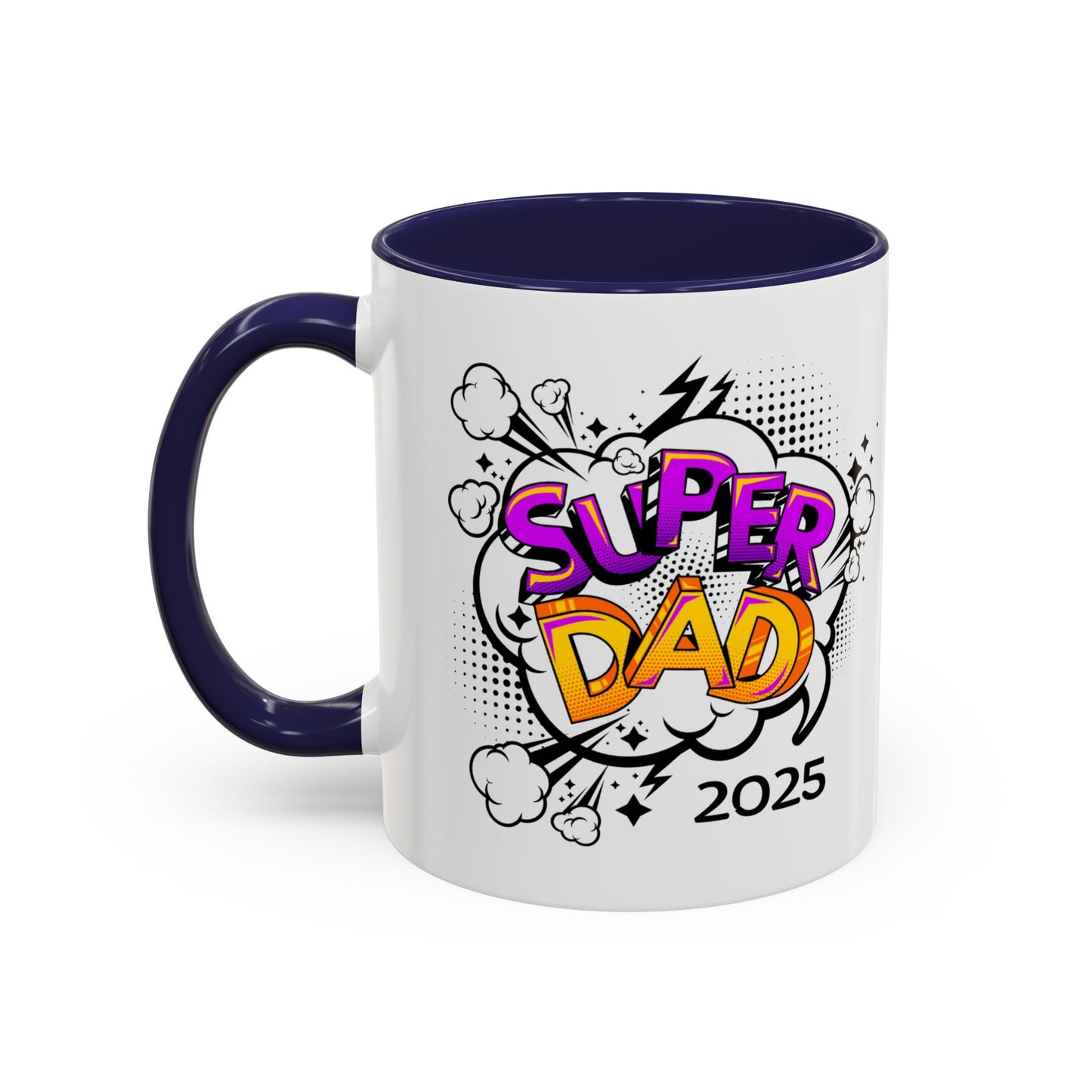 Super Dad Accent Coffee Mug - Fun Gift for Father's Day, Birthday, Coffee Lovers, Personalized Mug, Unique Kitchen Decor