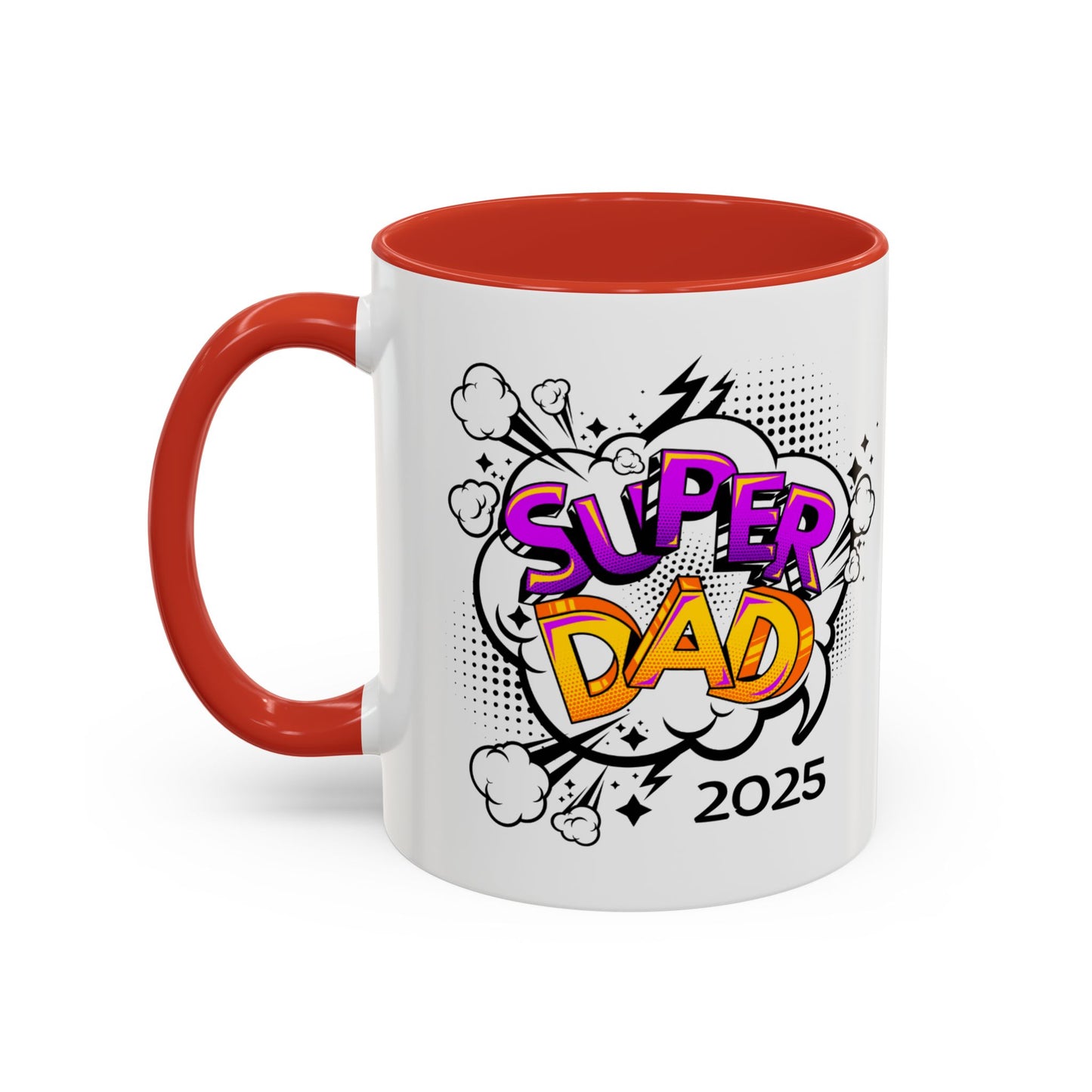 Super Dad Accent Coffee Mug - Fun Gift for Father's Day, Birthday, Coffee Lovers, Personalized Mug, Unique Kitchen Decor
