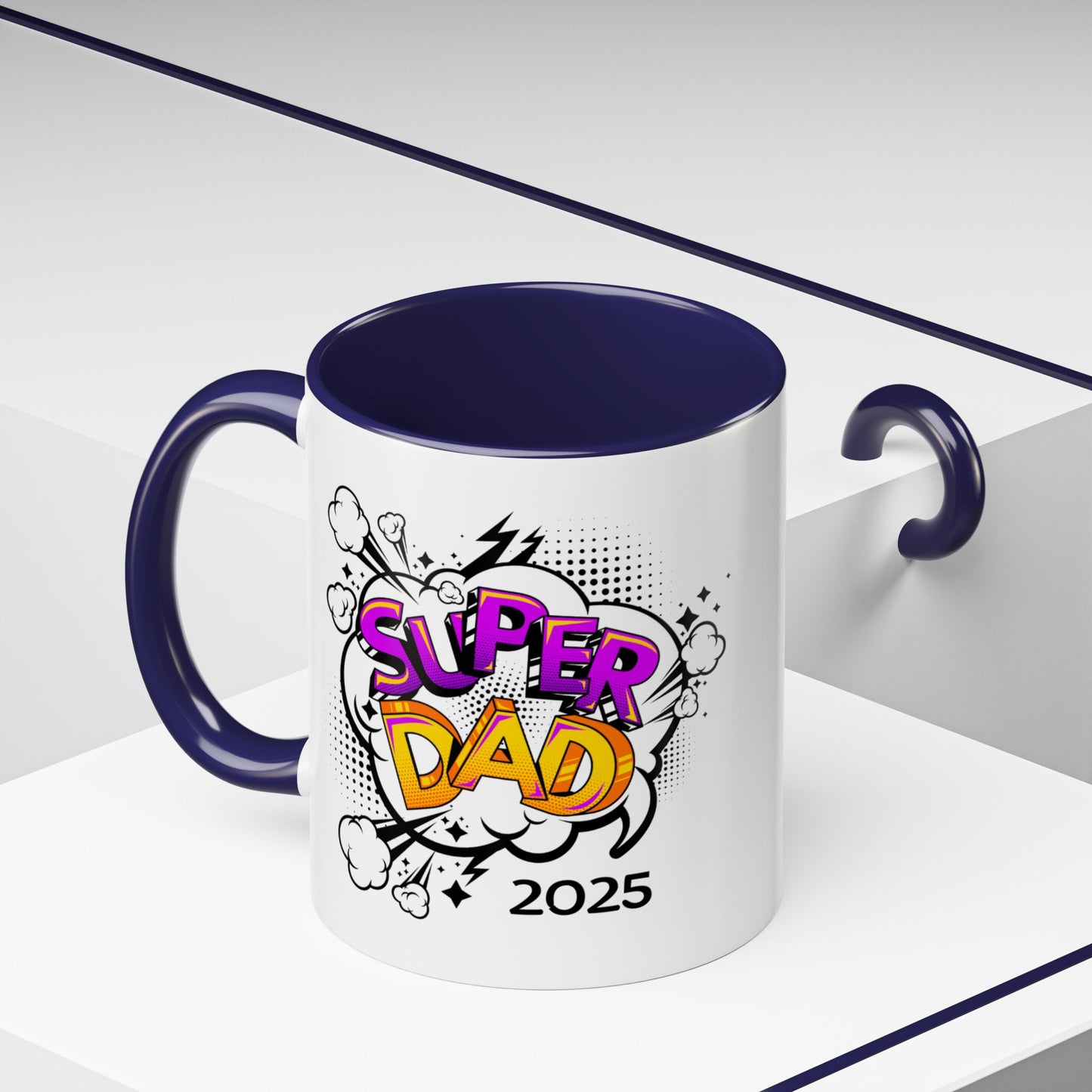 Super Dad Accent Coffee Mug - Fun Gift for Father's Day, Birthday, Coffee Lovers, Personalized Mug, Unique Kitchen Decor