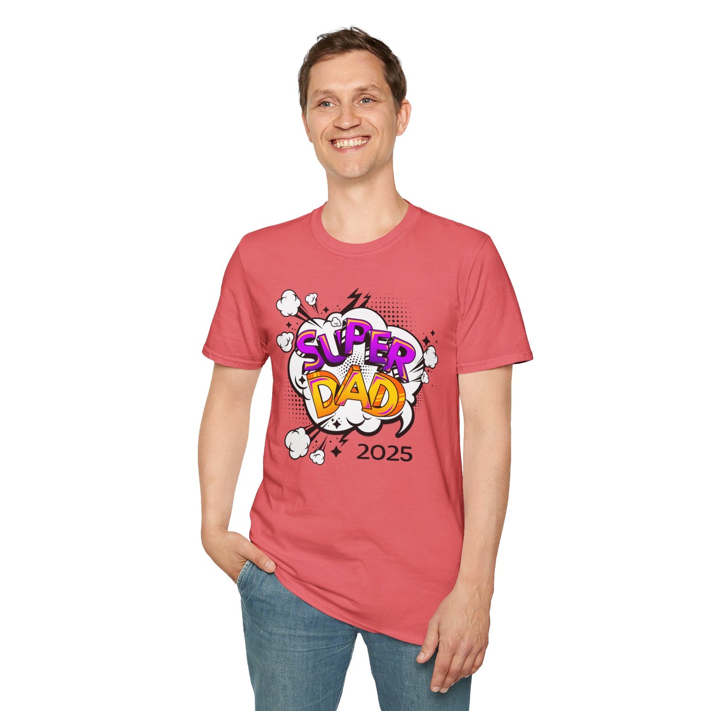 Super Dad 2025 T-Shirt, Fun Father's Day Gift, Unisex Softstyle Tee, Dad Humor Shirt, Birthday Present for Dad