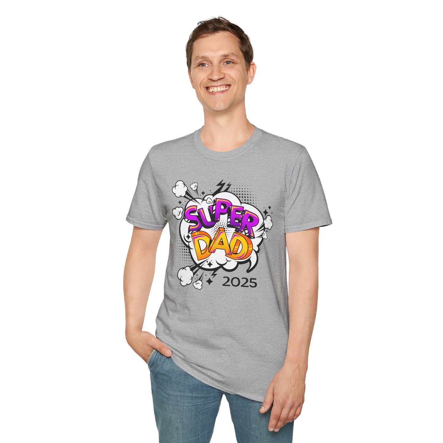 Super Dad 2025 T-Shirt, Fun Father's Day Gift, Unisex Softstyle Tee, Dad Humor Shirt, Birthday Present for Dad