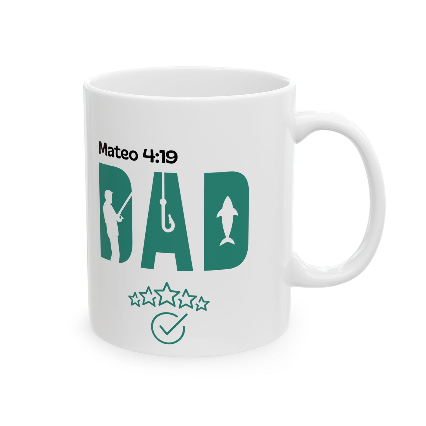 Father's Day Fishing Ceramic Mug - Funny Fishing Dad Gift, 11oz, 15oz, Perfect for Coffee Tea Lovers, Outdoor Enthusiasts