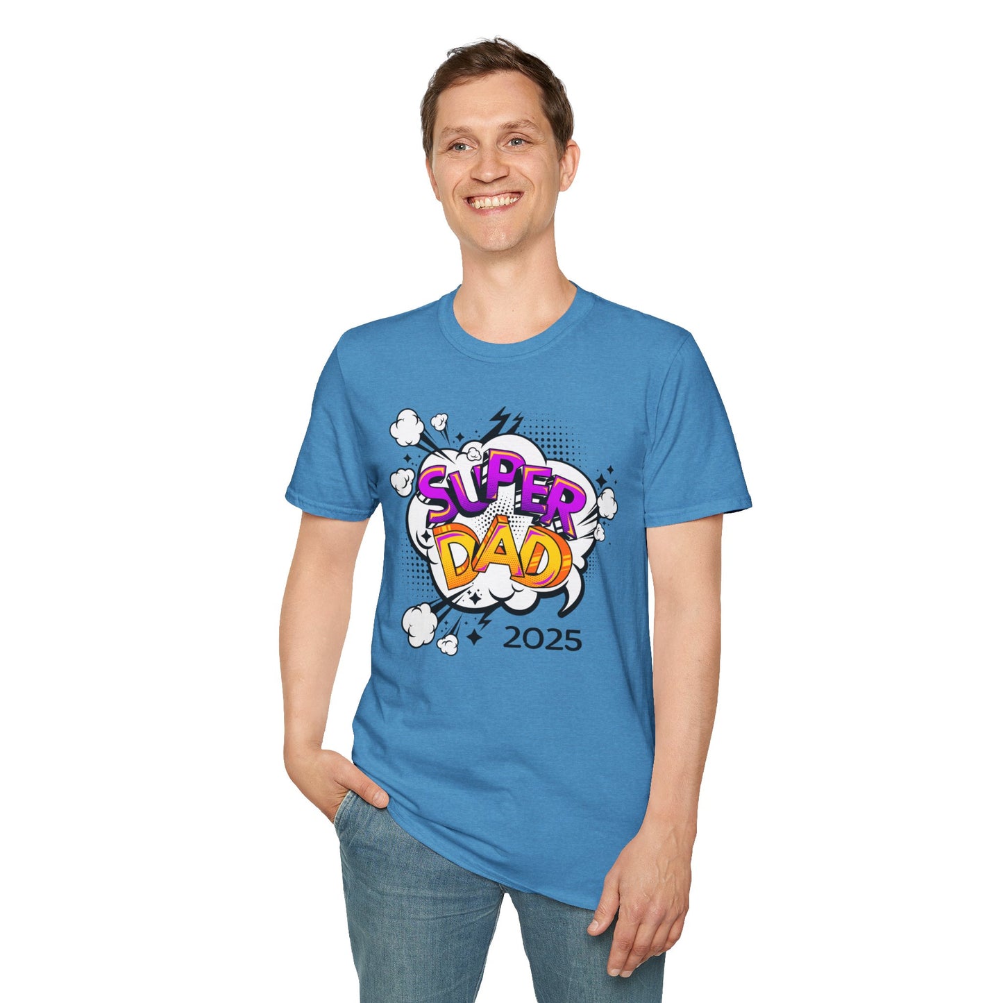 Super Dad 2025 T-Shirt, Fun Father's Day Gift, Unisex Softstyle Tee, Dad Humor Shirt, Birthday Present for Dad