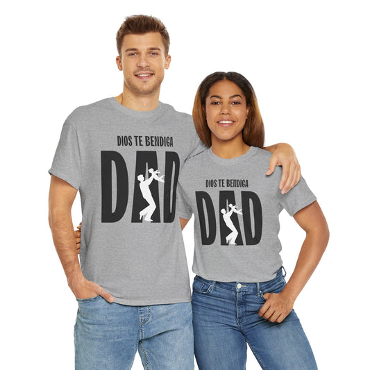 God Bless Dad Unisex Heavy Cotton Tee, Father's Day Gift, Family Reunion Shirt, Casual Wear, Perfect for Dads