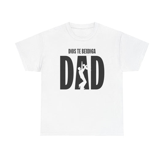God Bless Dad Unisex Heavy Cotton Tee, Father's Day Gift, Family Reunion Shirt, Casual Wear, Perfect for Dads