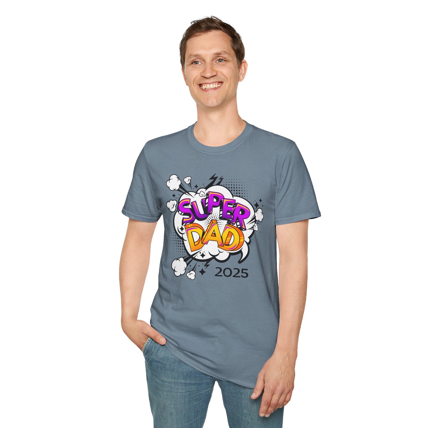 Super Dad 2025 T-Shirt, Fun Father's Day Gift, Unisex Softstyle Tee, Dad Humor Shirt, Birthday Present for Dad