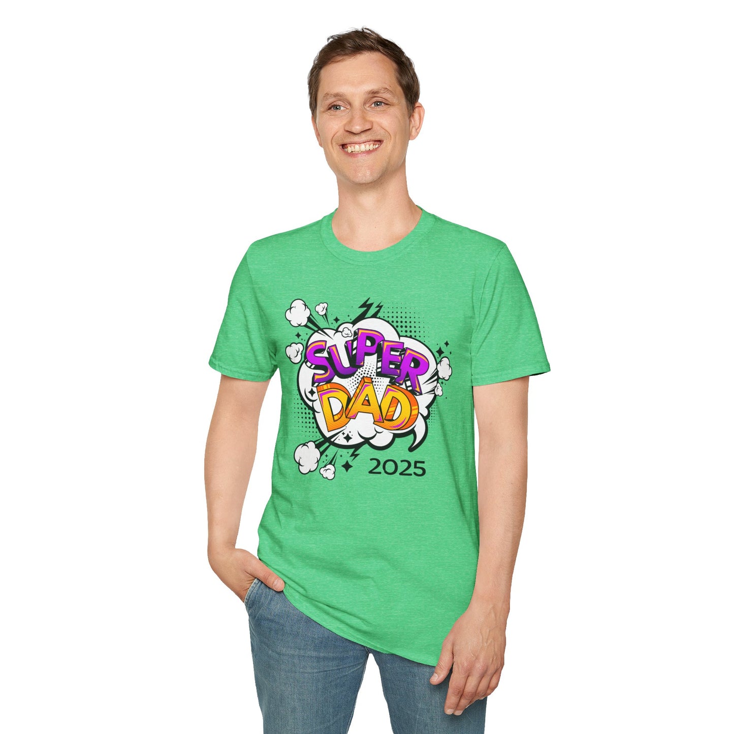 Super Dad 2025 T-Shirt, Fun Father's Day Gift, Unisex Softstyle Tee, Dad Humor Shirt, Birthday Present for Dad
