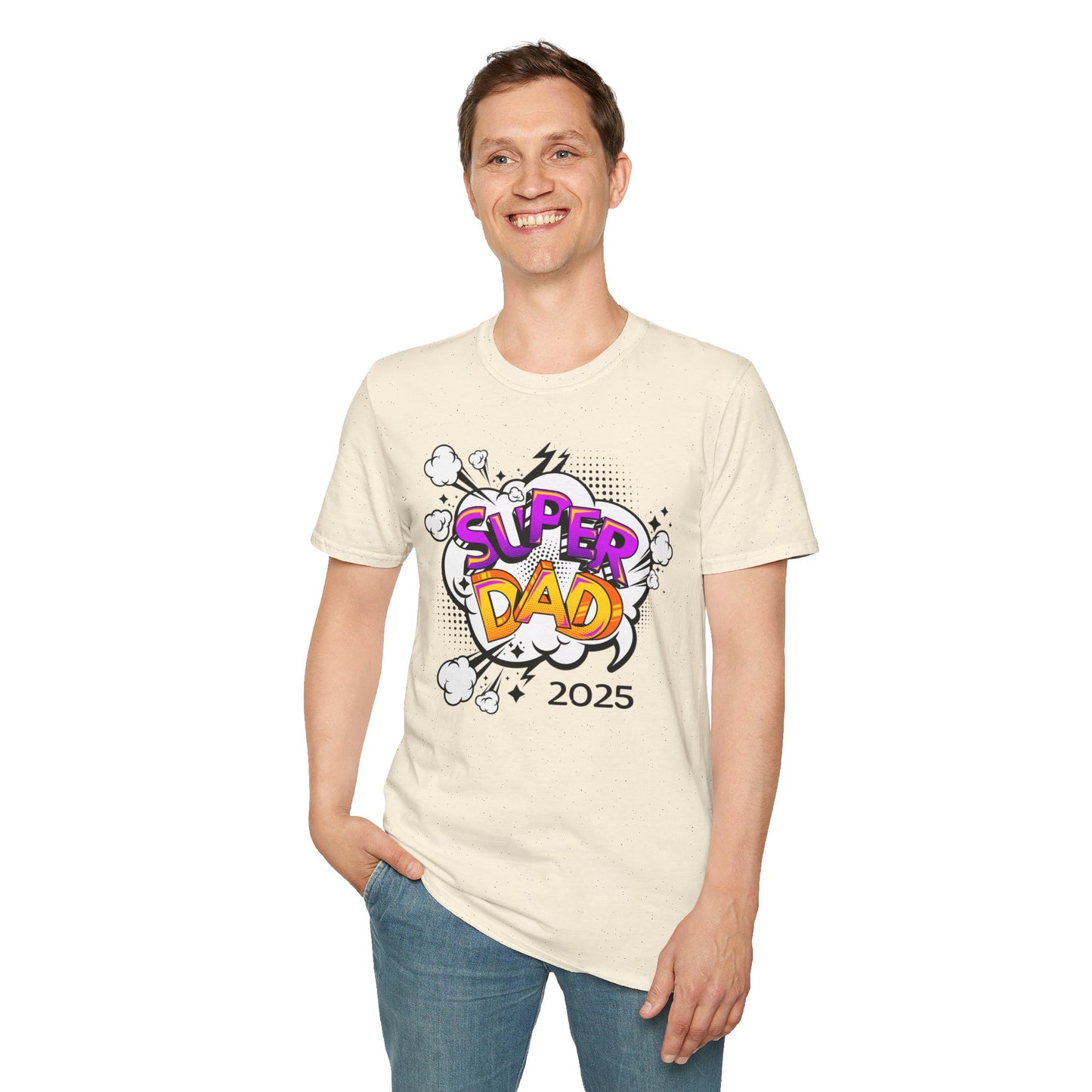 Super Dad 2025 T-Shirt, Fun Father's Day Gift, Unisex Softstyle Tee, Dad Humor Shirt, Birthday Present for Dad