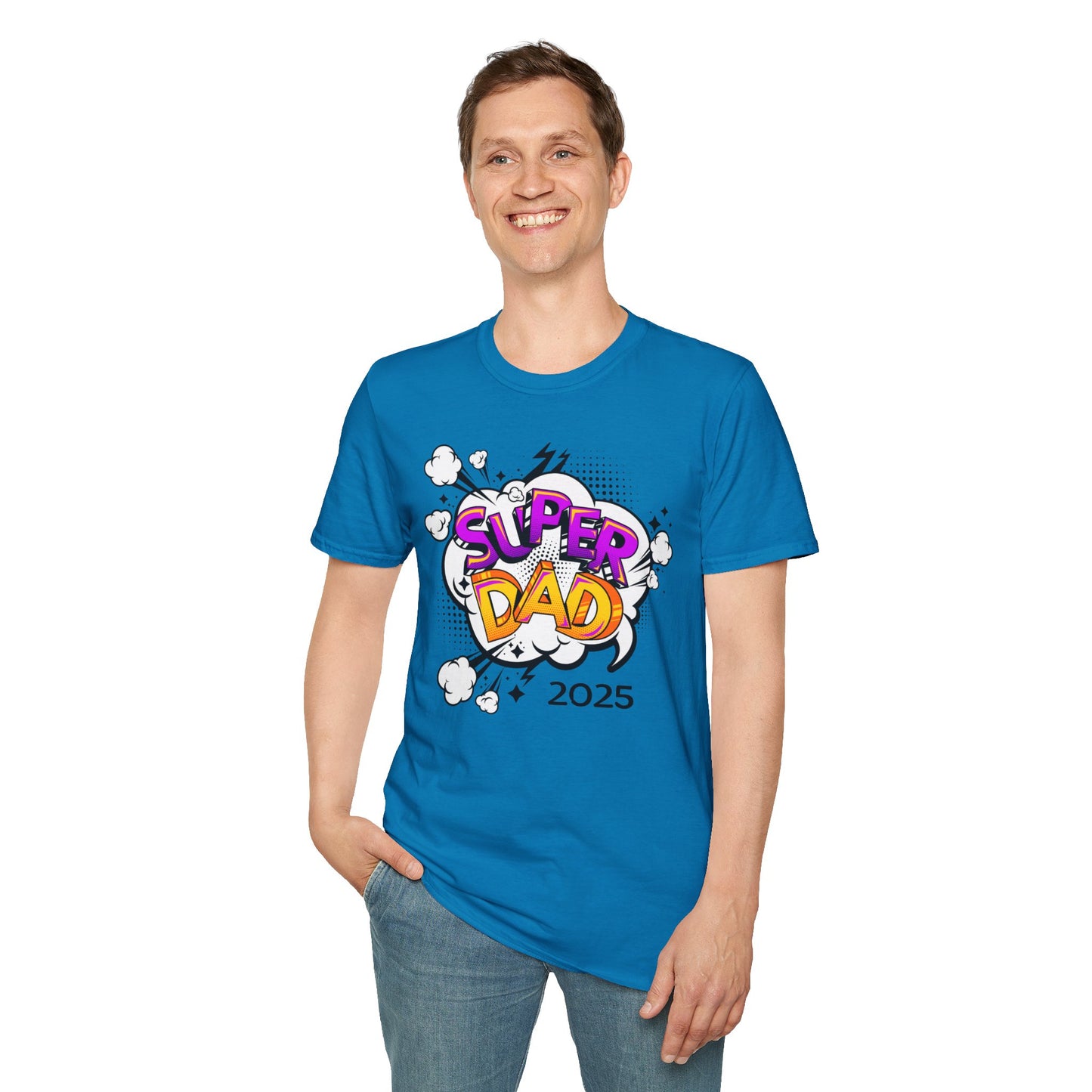 Super Dad 2025 T-Shirt, Fun Father's Day Gift, Unisex Softstyle Tee, Dad Humor Shirt, Birthday Present for Dad