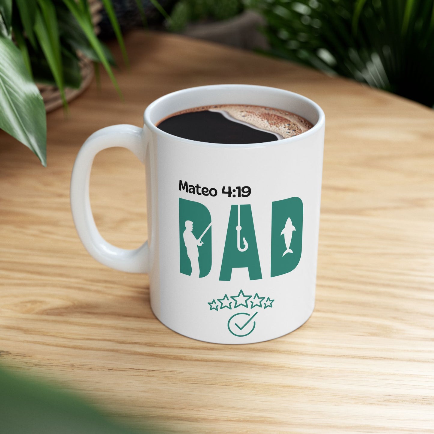 Father's Day Fishing Ceramic Mug - Funny Fishing Dad Gift, 11oz, 15oz, Perfect for Coffee Tea Lovers, Outdoor Enthusiasts