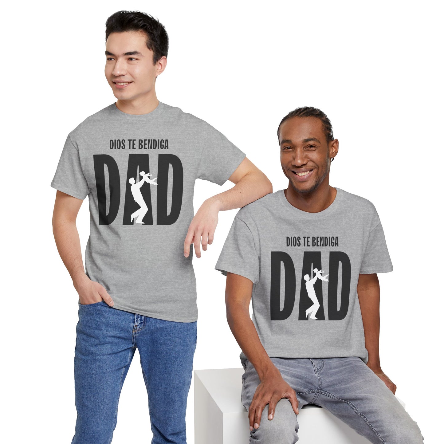 God Bless Dad Unisex Heavy Cotton Tee, Father's Day Gift, Family Reunion Shirt, Casual Wear, Perfect for Dads