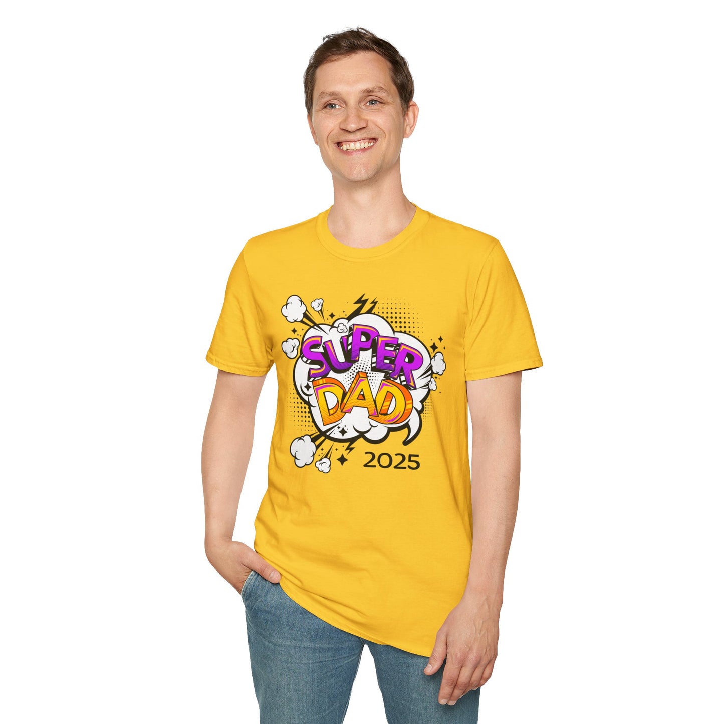 Super Dad 2025 T-Shirt, Fun Father's Day Gift, Unisex Softstyle Tee, Dad Humor Shirt, Birthday Present for Dad