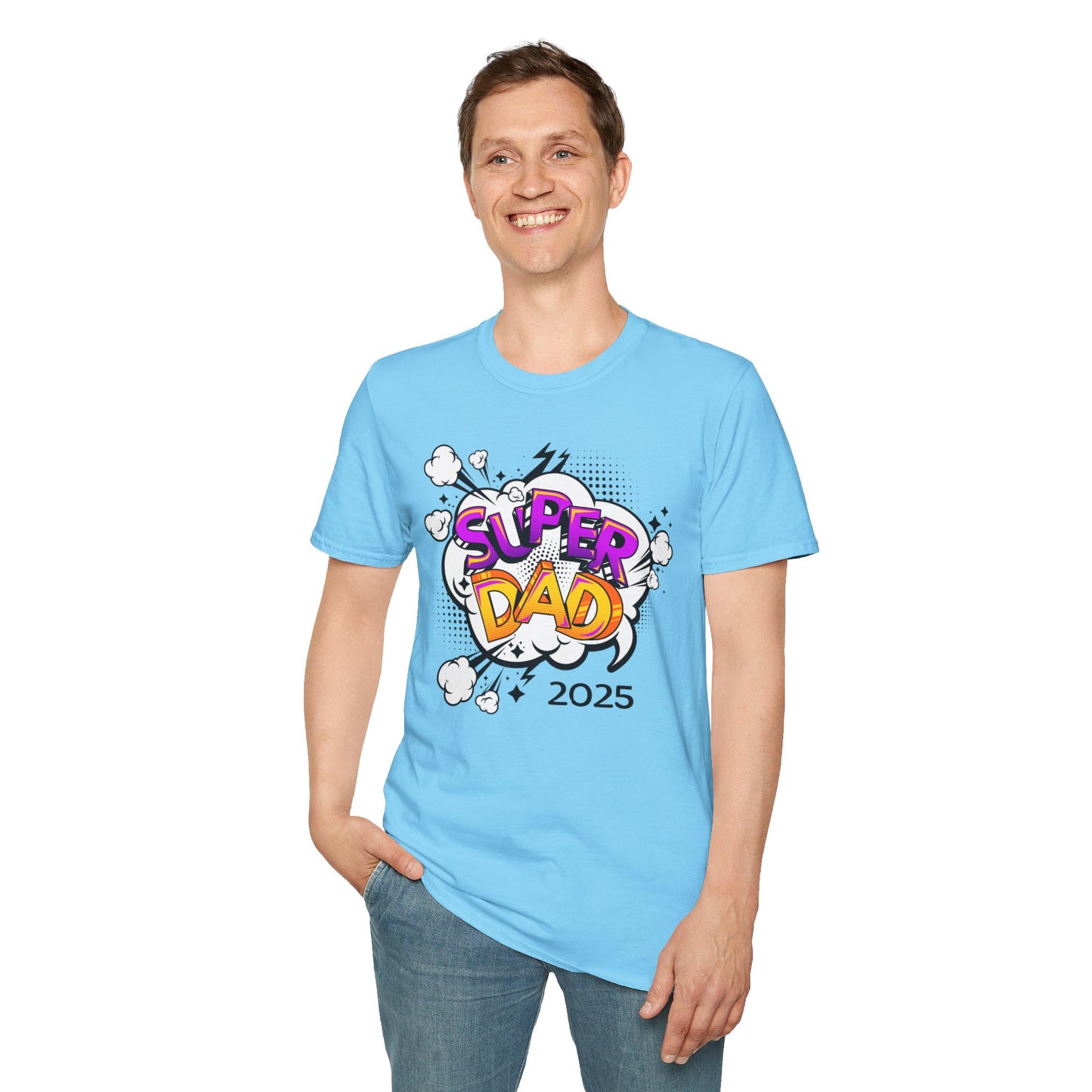 Super Dad 2025 T-Shirt, Fun Father's Day Gift, Unisex Softstyle Tee, Dad Humor Shirt, Birthday Present for Dad