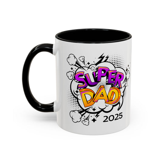 Super Dad Accent Coffee Mug - Fun Gift for Father's Day, Birthday, Coffee Lovers, Personalized Mug, Unique Kitchen Decor
