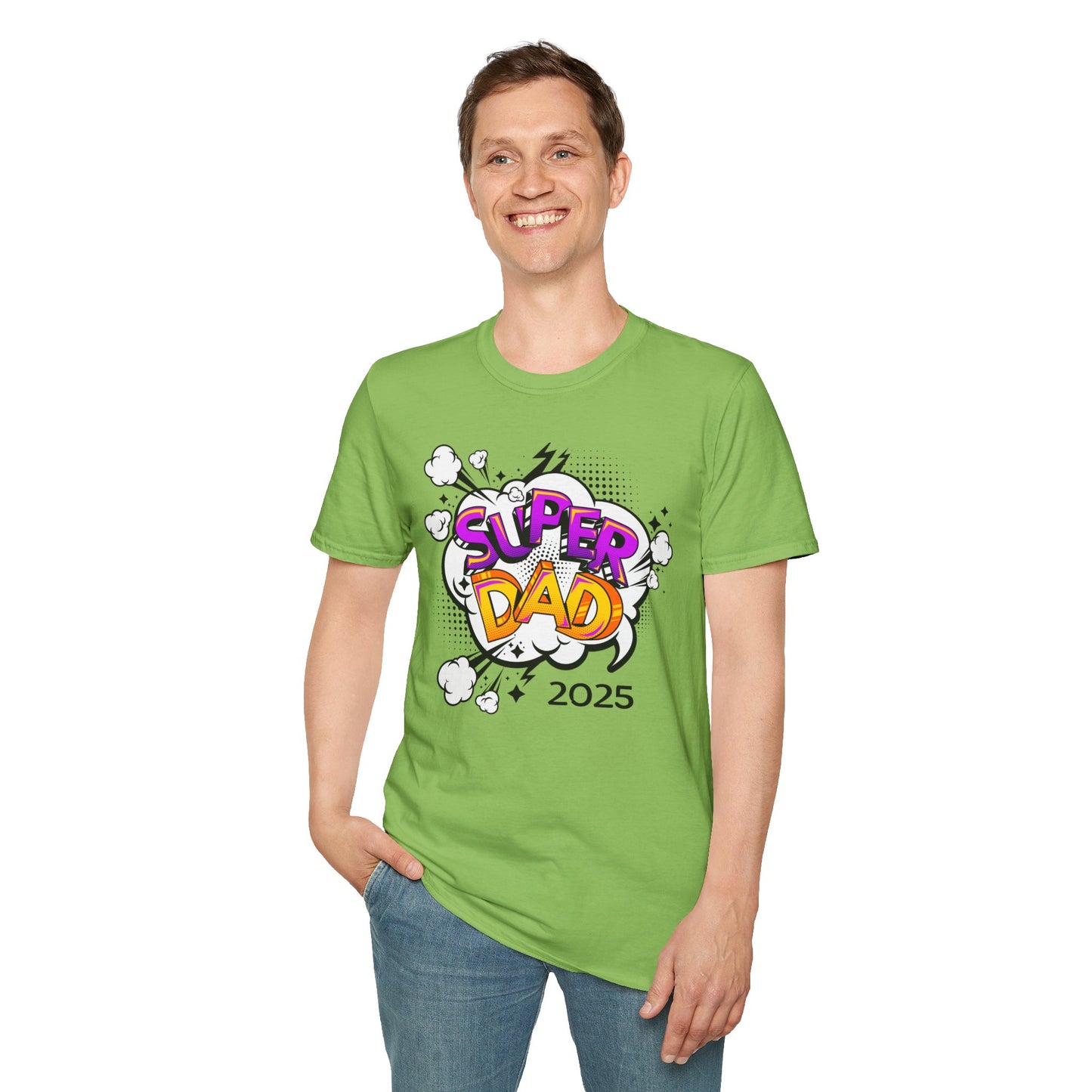 Super Dad 2025 T-Shirt, Fun Father's Day Gift, Unisex Softstyle Tee, Dad Humor Shirt, Birthday Present for Dad