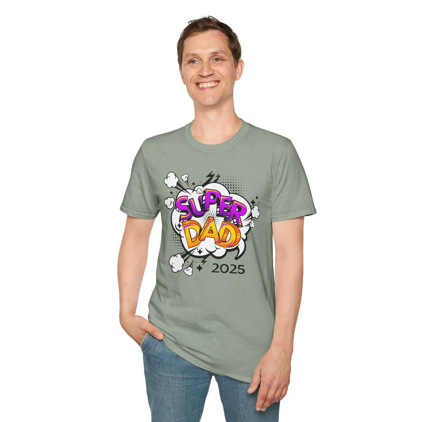 Super Dad 2025 T-Shirt, Fun Father's Day Gift, Unisex Softstyle Tee, Dad Humor Shirt, Birthday Present for Dad
