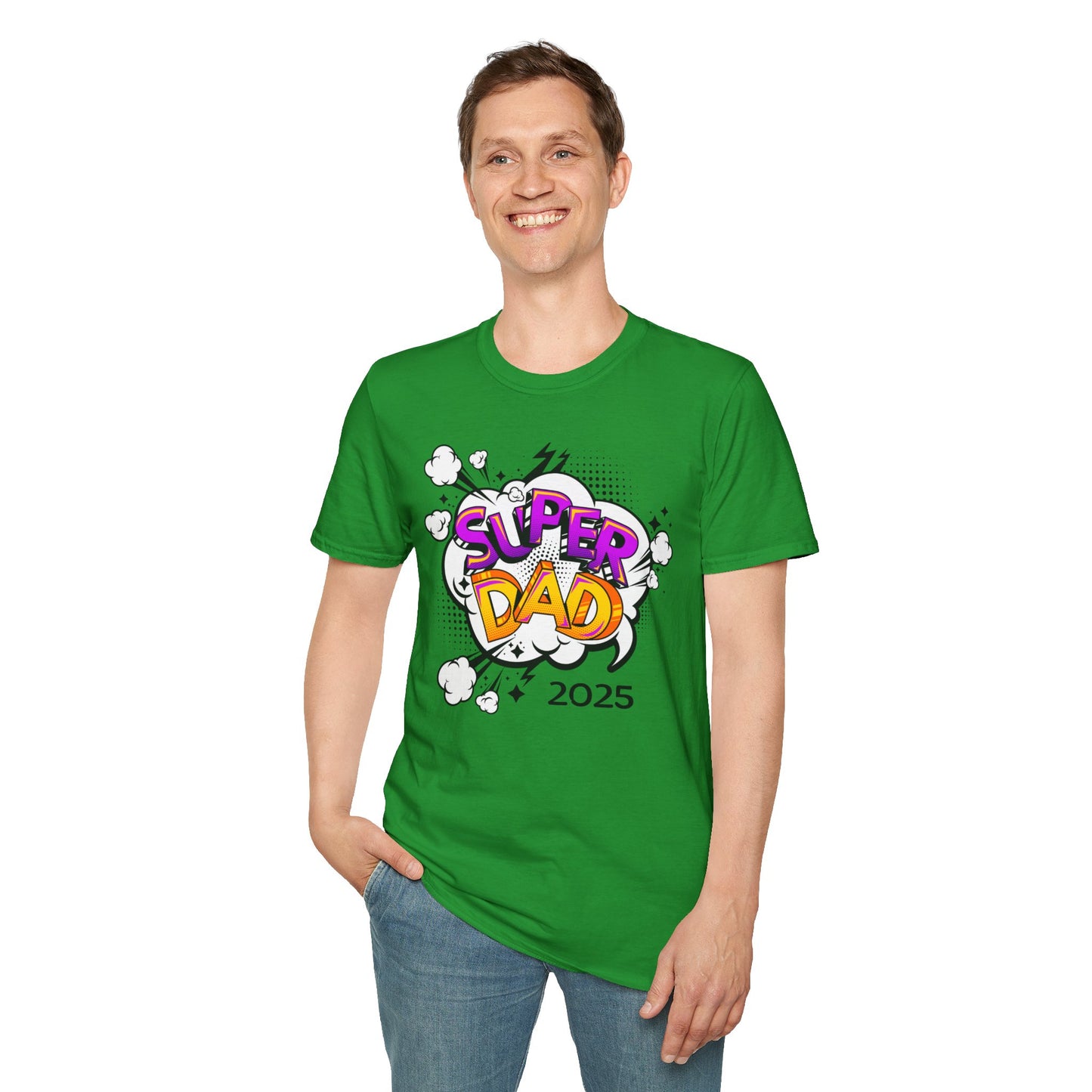 Super Dad 2025 T-Shirt, Fun Father's Day Gift, Unisex Softstyle Tee, Dad Humor Shirt, Birthday Present for Dad